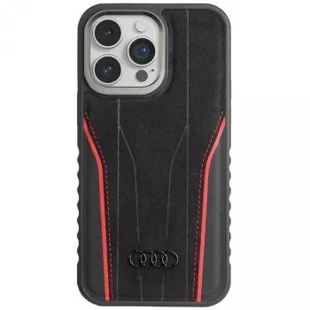 Audi aito nahka MagSafe iPhone 14 Pro 6.1 musta-punainen kova kotelo AU-TPUPCMIP14P-R8/D3-RD