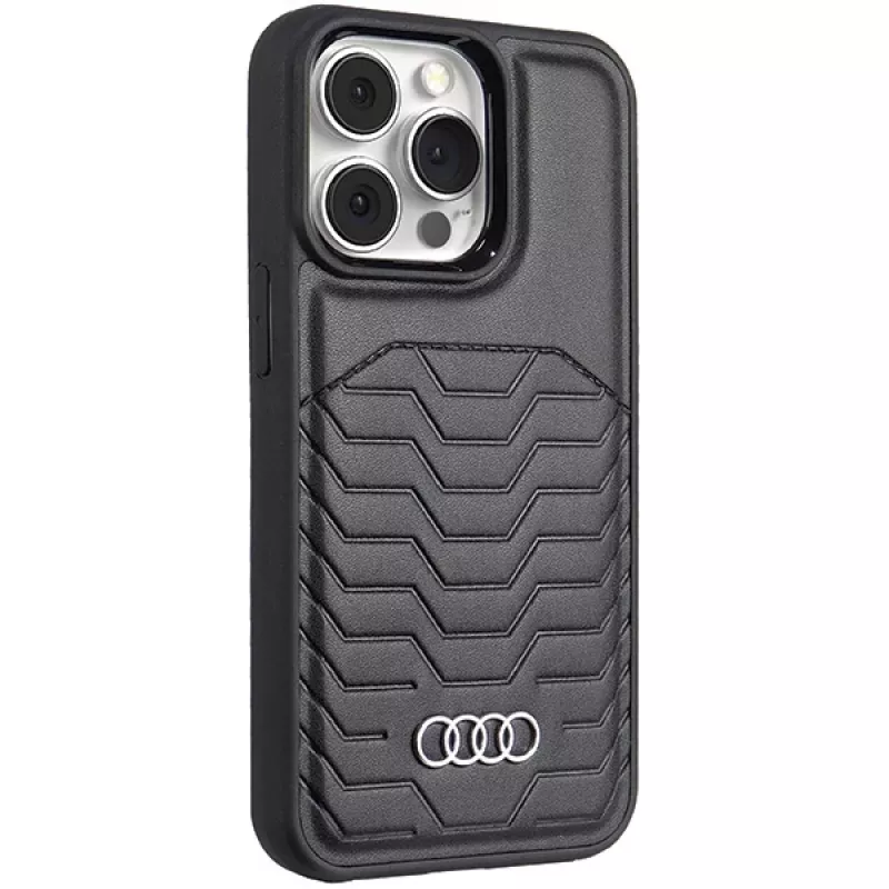Audi keinonahka MagSafe kova kotelo iPhone 13 Pro / 13 6,1 tuuman musta