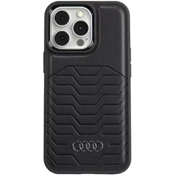 Audi keinonahka MagSafe kova kotelo iPhone 13 Pro Max 6,7 musta