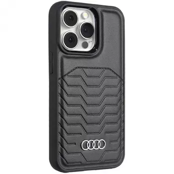 Audi keinonahka MagSafe kova kotelo iPhone 13 Pro Max 6,7 musta