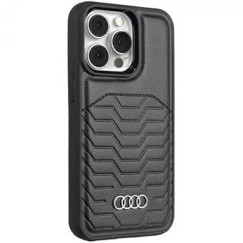 Audi keinonahka MagSafe iPhone 15 Pro 6.1 kova kotelo musta