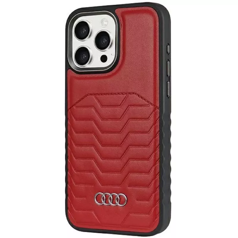 Audi keinonahka MagSafe iPhone 14 Pro 6.1 punainen kova kotelo AU-TPUPCMIP14P-GT/D3-RD