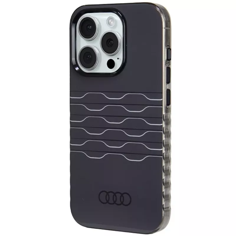 Audi IML MagSafe kotelo iPhone 15 Pro 6.1 musta kova kotelo