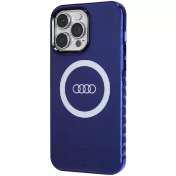 Audi IML Big Logo MagSafe -kotelo iPhone 14 Pro Max 6,7 Navy Blue -kovakuori