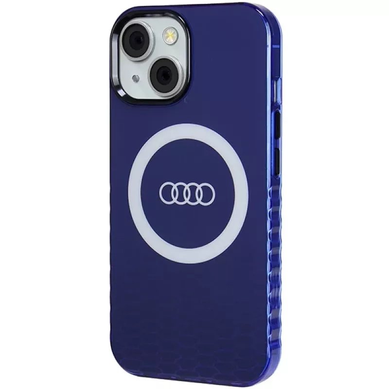 Audi IML Big Logo MagSafe -kotelo iPhone 15 / 14 / 13 6.1 Navy Blue -kovakuori