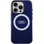 Audi IML Big Logo MagSafe -kotelo iPhone 15 Pro 6.1 Navy Blue -kovakuori