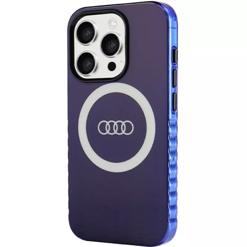 Audi IML Big Logo MagSafe -kotelo iPhone 15 Pro 6.1 Navy Blue -kovakuori