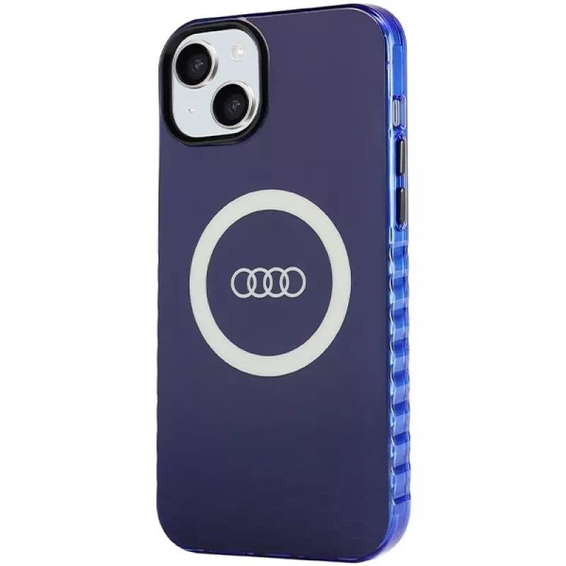 Audi IML Big Logo MagSafe -kotelo iPhone 15 Plus / 14 Plus 6.7, Navy Blue -kovakuori