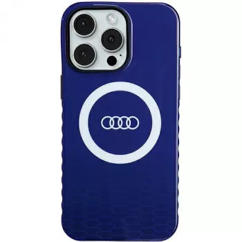 Audi IML Big Logo MagSafe -kotelo iPhone 15 Pro Max 6,7 Navy Blue -kovakuori AU-IMLMIP15PM-Q5/D2-BE