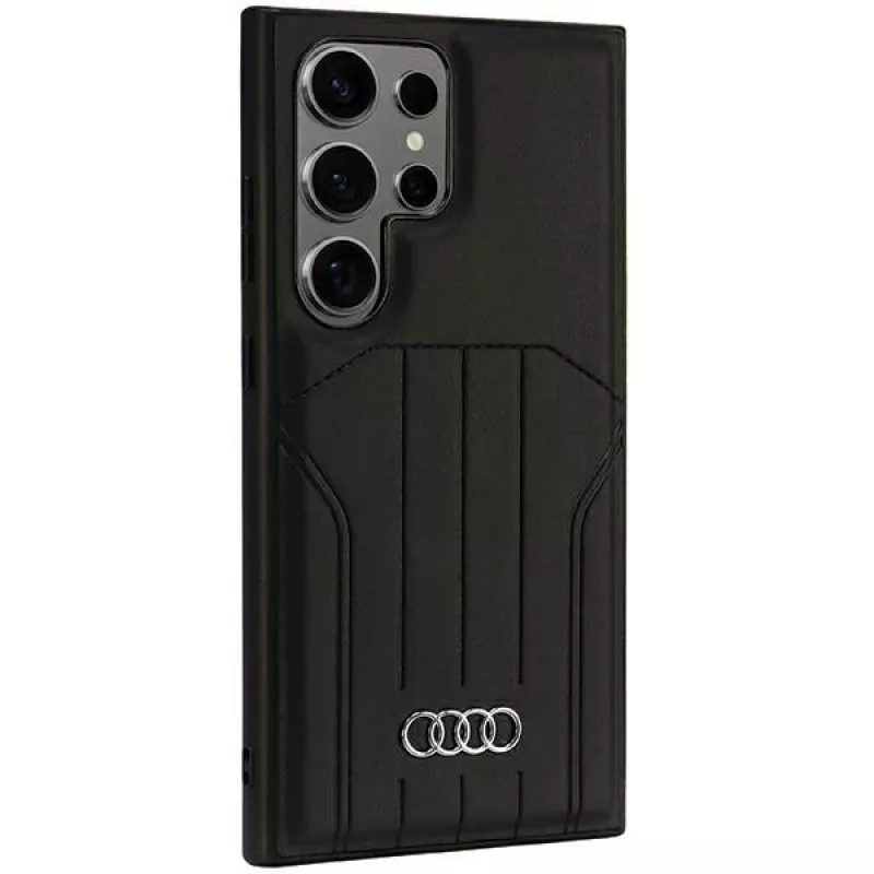 AUDI keinonahka MagSafe -kovakuori Samsung Galaxy S24 Ultra, musta