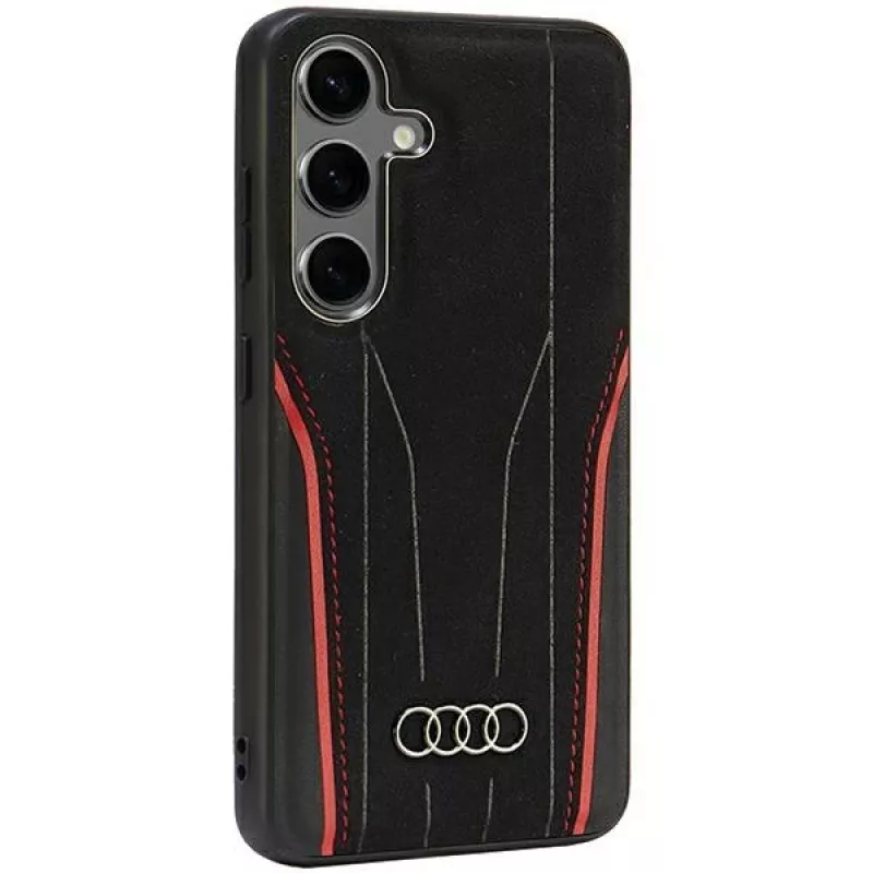 Audi aito nahka MagSafe -kovakuori Samsung Galaxy S24 (S921) - musta/punainen
