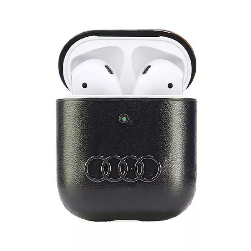 Audi nahka Big Logo AirPods 1/2 -kotelo musta AU-AP-GT/D3-BK