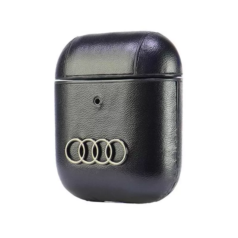 Audi nahka Big Logo AirPods 1/2 -kotelo musta AU-AP-GT/D3-BK