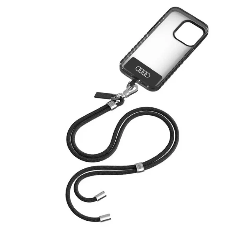 Audi yleisnauha puhelimelle 120cm 6mm Crossbody musta AU-CBL6-R8/D1-BK