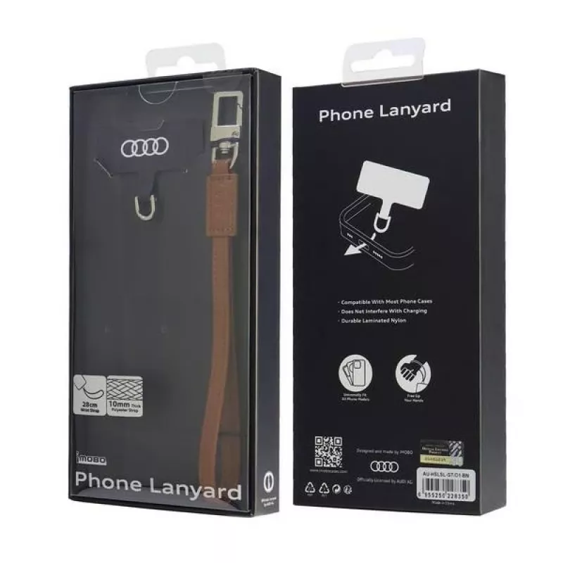 Audi yleisnauha puhelimelle 28cm 10mm nahka ruskea AU-HSLSL-GT/D1-BN