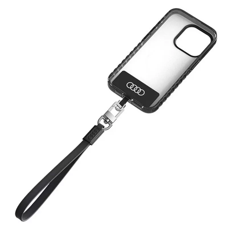 Audi yleisnauha puhelimelle 28cm 10mm nahka musta AU-HSLSL-GT/D1-BK