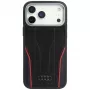 Audi R8 aito nahka MagSafe -kotelo iPhone 15 Pro musta punaisin yksityiskohdin