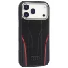 Audi R8 aito nahka MagSafe -kotelo iPhone 15 Pro musta punaisin yksityiskohdin