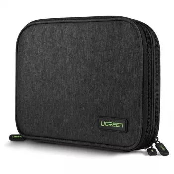 UGREEN elektroniikkalaitteiden järjestelykotelo kiintolevylle HDD SSD puhelimelle kaapeleille ja tarvikkeille 24,5 x 17,5 x 5 cm harmaa (50147 LP149)