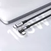 UGREEN USB-C - USB-C kulmakaapeli US334 5A PD 100W 2 m musta