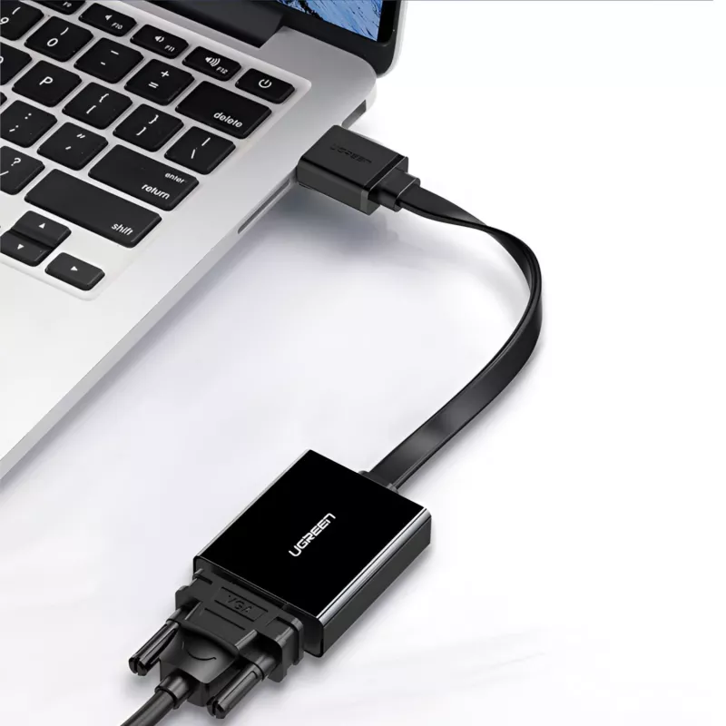 UGREEN HDMI - VGA -sovitin MM103, 25 cm, musta