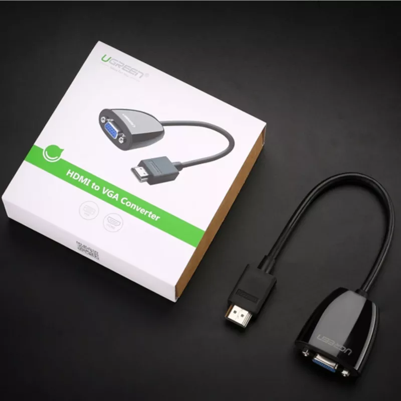 UGREEN HDMI - VGA -muunnin MM105, ei ääntä, musta