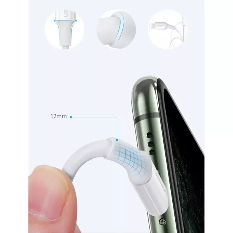 UGREEN US171 USB-C - Lightning 3A -kaapeli 0,25 m valkoinen