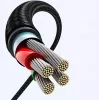 UGREEN USB-C - USB-A 2.0 kulmakaapeli US176, 3A, 3 m musta