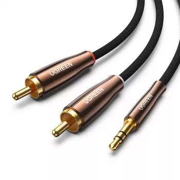 UGREEN 2x RCA (Cinch) - 3,5 mm -audiokaapeli, 2 m, musta