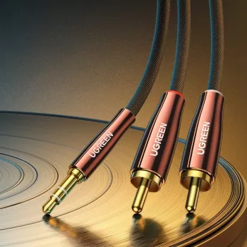 UGREEN 2x RCA (Cinch) - 3,5 mm -audiokaapeli, 2 m, musta