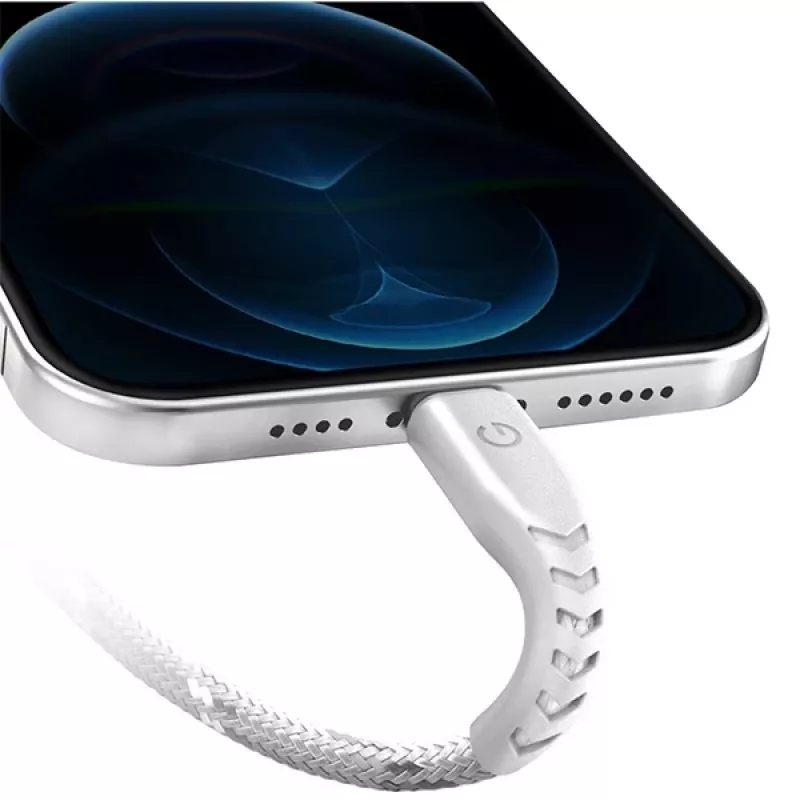 ENERGEA Nyloflex USB-C - Lightning -kaapeli 1,5 m valkoinen MFI