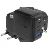 ENERGEA Travelite GAN100 100W GaN USB-C -laturi 3C1A musta US+EU