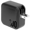 ENERGEA Travelite GAN100 100W GaN USB-C -laturi 3C1A musta US+EU