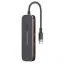 USAMS SJ575HUB01 USB-C-keskitin 2x USB-A USB-C PD HDMI SD Micro SD -kortinlukija musta
