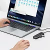 USAMS SJ575HUB01 USB-C-keskitin 2x USB-A USB-C PD HDMI SD Micro SD -kortinlukija musta