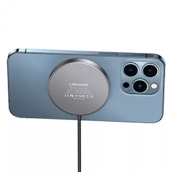 USAMS magneettinen langaton laturi 15W alumiini musta US-CD183
