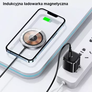 USAMS magneettinen langaton laturi 15W alumiini musta US-CD183
