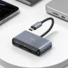 USAMS 5-in-1 USB-C-keskitin USB 2.0/USB 3.0/USB-C/TF/SD tummanharmaa SJ628HUB01 (US-SJ628)