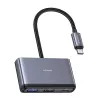 USAMS 5-in-1 USB-C-keskitin USB 2.0/USB 3.0/USB-C/TF/SD tummanharmaa SJ628HUB01 (US-SJ628)
