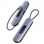 USAMS 10-in-1 USB-C-keskitinadapteri 3x USB 3.0, SD/TF, HDMI, VGA, RJ45, PD 100W, harmaa