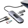 USAMS 10-in-1 USB-C-keskitinadapteri 3x USB 3.0, SD/TF, HDMI, VGA, RJ45, PD 100W, harmaa