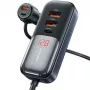 USAMS C40 autolaturi 3xUSB+2xUSB-C 165W PD+QC pikalataus musta CC213CC01 (US-CC213)