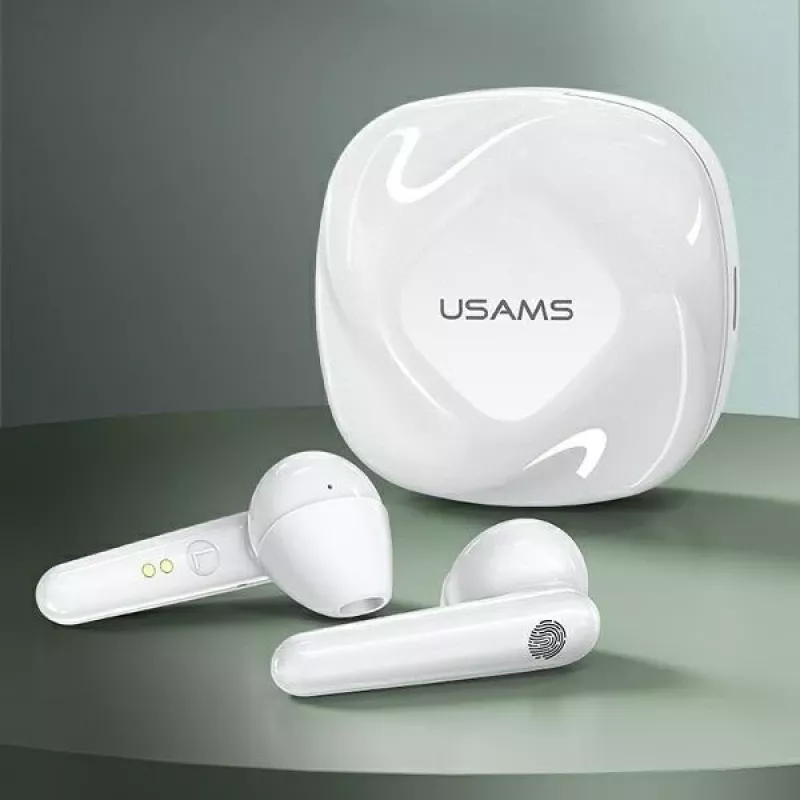 USAMS SDseries BHUSD01 True Wireless Stereo Bluetooth 5.0 -nappikuulokkeet, valkoinen
