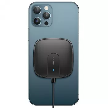 USAMS US-CD159 magneettinen langaton laturi 15W extra-ohut iPhone 12-sarjalle musta