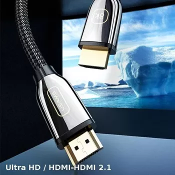 USAMS HDMI 2.1 -kaapeli 3m Ultra HD 8K 48Gbps musta SJ498HD01