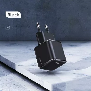 USAMS T42 Mini 25W USB-C PD3.0 pikalaturi (vain pää) musta CC140TC01
