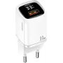USAMS 33W USB-C + USB-A seinälaturi PD3.0 QC3.0 pikalataus valkoinen CC152TC02
