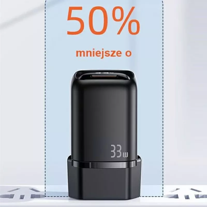 USAMS 33W USB-C + USB-A seinälaturi PD3.0 QC3.0 pikalataus valkoinen CC152TC02