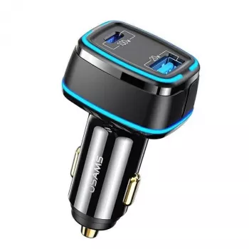USAMS T43 33W PD3.0 QC3.0 seinälaturi USB-C - Lightning -kaapelilla 1,2m musta