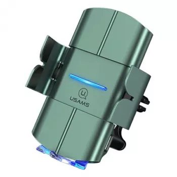 USAMS US-CD133 10W automaattinen Qi-langaton autolaturi ilmanvaihtoteline vihreä